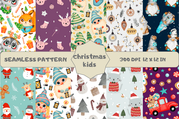 Download Cute Christmas Patterns for Kids - Premium Bundle