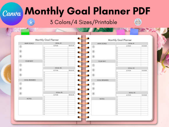 Download Monthly Goal Planner, Monthly to Do List - Premium Resources