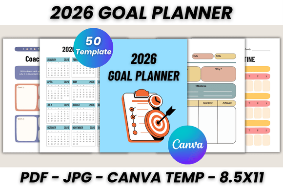 Download 2026 Goal Planner Canva Template - Premium Resources