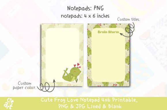 Download Cute Frog Love Printable Notepad - Printable notepad Collection