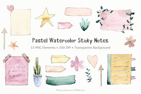 Download Pastel Watercolor Sticky Notes PNG - Sticky notes png Collection