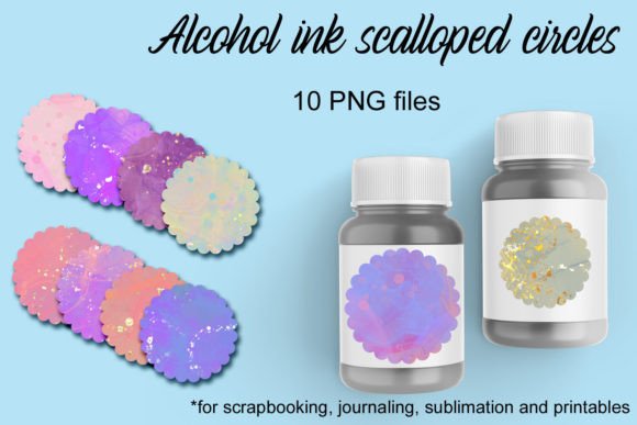 Download Alcohol Ink Scalloped Circles - Circles Collection