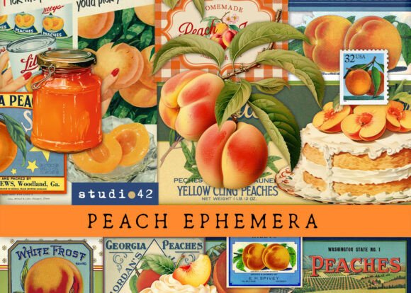 Download Peach Ephemera Pack Collage Sheets - Ephemera Collection